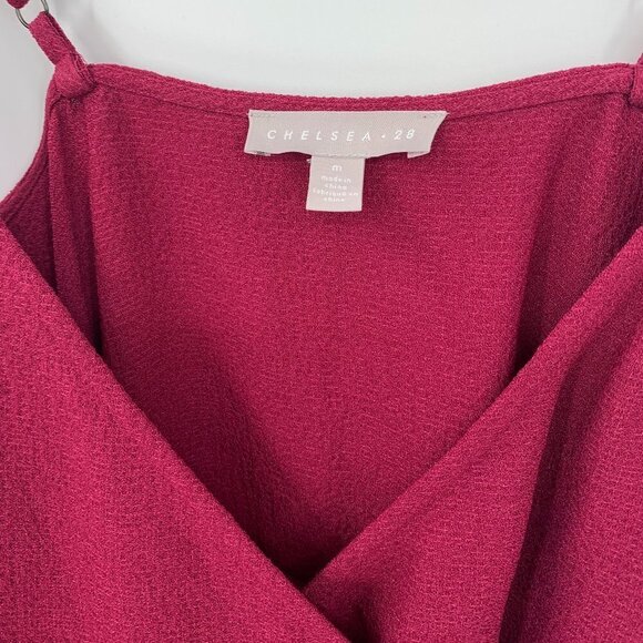 NWT! Chelsea28 Crepe Wrap Midi Dress Burgundy Plum - Picture 5 of 8